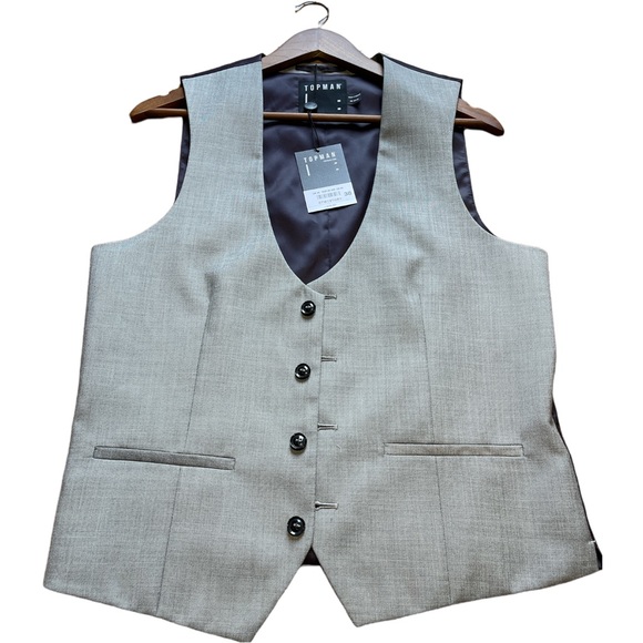 TOPMAN vest beige size 38 NWT - Picture 1 of 6